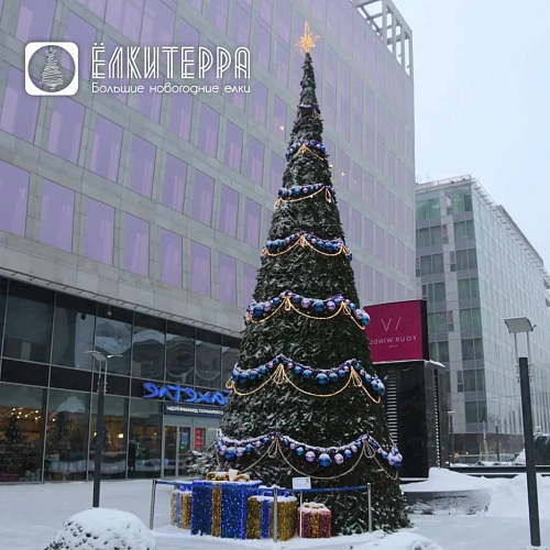 Искусственная уличная елка 10 метров с комплектом оформления Русское Рождество